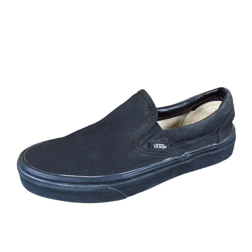 Vans Classic Slip-On Womens Sneakers Size 7 Skateboarding‎ Shoes Black Canvas